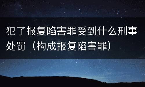 犯了报复陷害罪受到什么刑事处罚（构成报复陷害罪）
