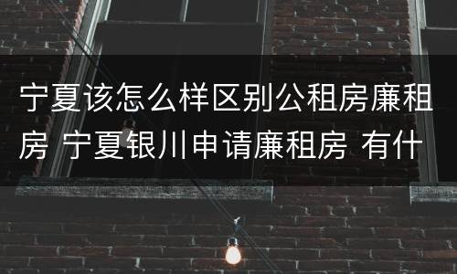 宁夏该怎么样区别公租房廉租房 宁夏银川申请廉租房 有什么条件