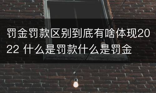 罚金罚款区别到底有啥体现2022 什么是罚款什么是罚金