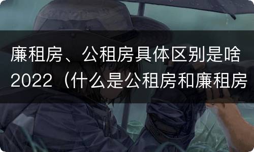 廉租房、公租房具体区别是啥2022（什么是公租房和廉租房）