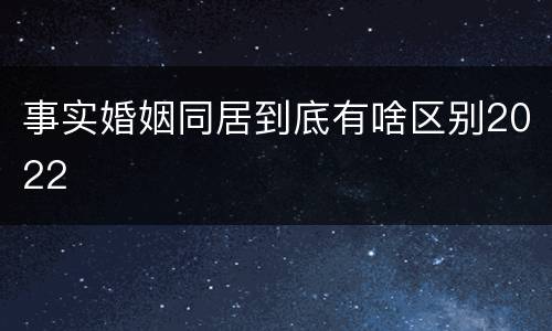 事实婚姻同居到底有啥区别2022