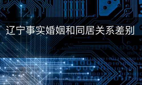 辽宁事实婚姻和同居关系差别