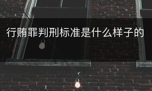行贿罪判刑标准是什么样子的