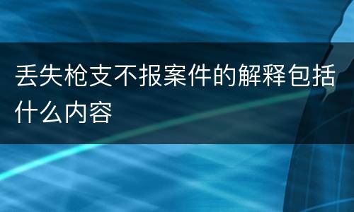 丢失枪支不报案件的解释包括什么内容