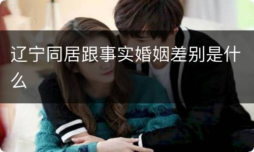 辽宁同居跟事实婚姻差别是什么