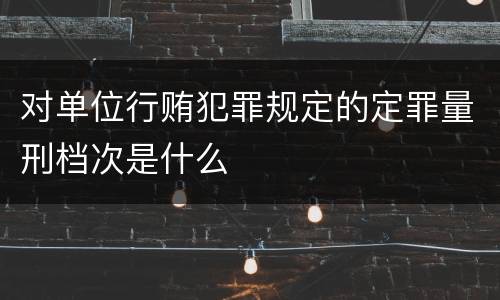 对单位行贿犯罪规定的定罪量刑档次是什么