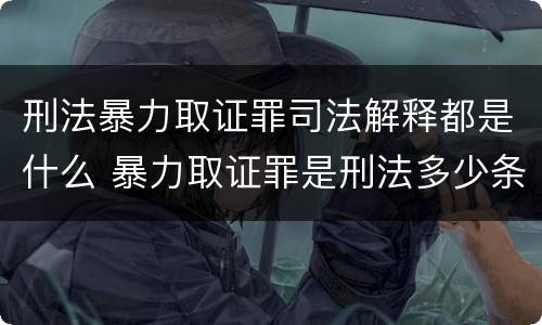 刑法暴力取证罪司法解释都是什么 暴力取证罪是刑法多少条
