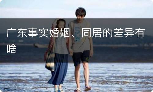 广东事实婚姻、同居的差异有啥