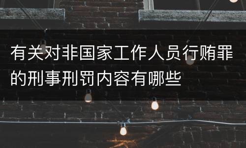 有关对非国家工作人员行贿罪的刑事刑罚内容有哪些