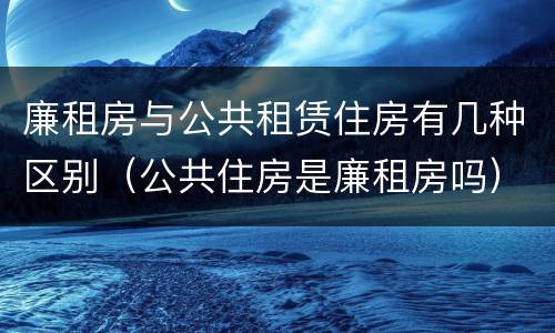 廉租房与公共租赁住房有几种区别（公共住房是廉租房吗）