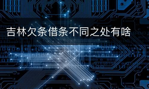 吉林欠条借条不同之处有啥