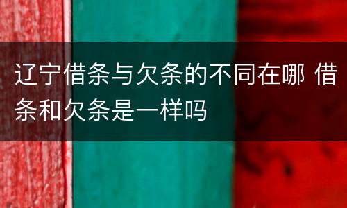 辽宁借条与欠条的不同在哪 借条和欠条是一样吗