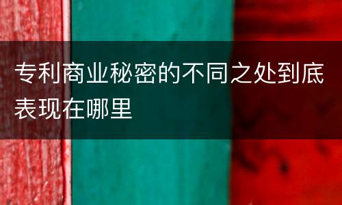 专利商业秘密的不同之处到底表现在哪里