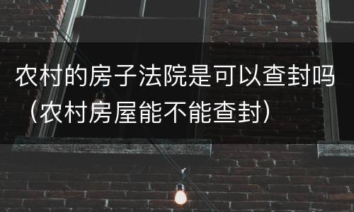 农村的房子法院是可以查封吗（农村房屋能不能查封）