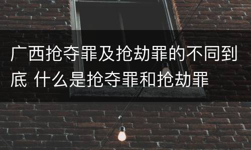 广西抢夺罪及抢劫罪的不同到底 什么是抢夺罪和抢劫罪