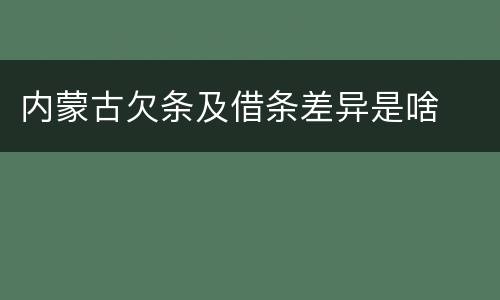 内蒙古欠条及借条差异是啥