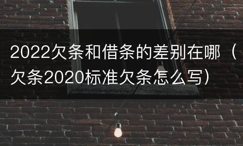 2022欠条和借条的差别在哪（欠条2020标准欠条怎么写）