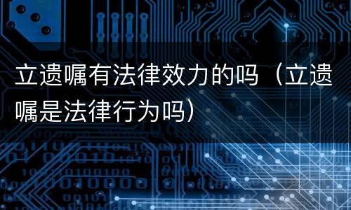 立遗嘱有法律效力的吗（立遗嘱是法律行为吗）