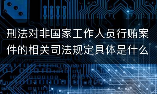刑法对非国家工作人员行贿案件的相关司法规定具体是什么
