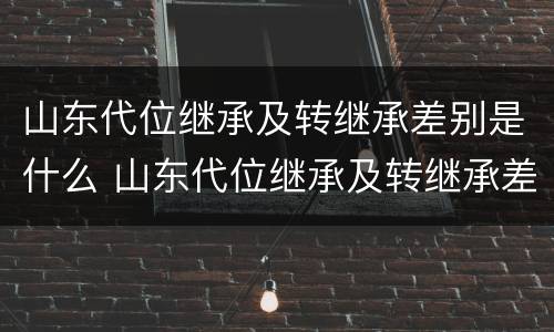 山东代位继承及转继承差别是什么 山东代位继承及转继承差别是什么意思