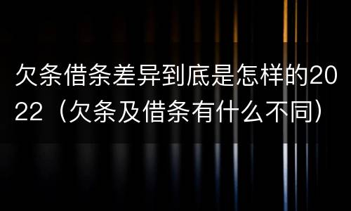 欠条借条差异到底是怎样的2022（欠条及借条有什么不同）