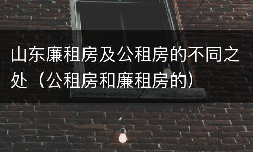 山东廉租房及公租房的不同之处（公租房和廉租房的）