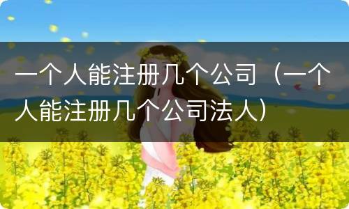一个人能注册几个公司（一个人能注册几个公司法人）