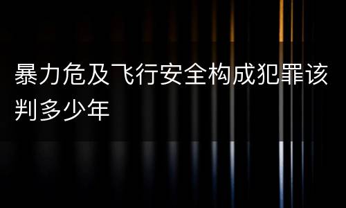 暴力危及飞行安全构成犯罪该判多少年