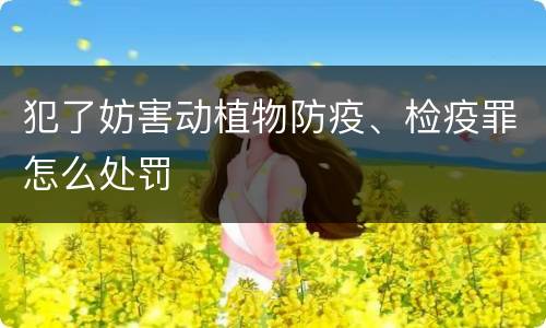 犯了妨害动植物防疫、检疫罪怎么处罚