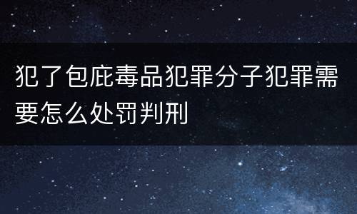 犯了包庇毒品犯罪分子犯罪需要怎么处罚判刑