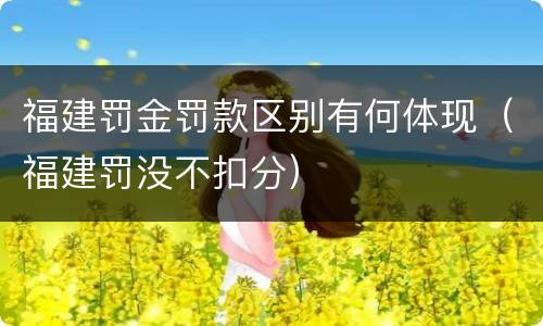 福建罚金罚款区别有何体现（福建罚没不扣分）