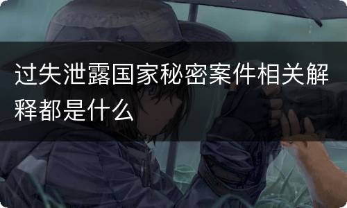 过失泄露国家秘密案件相关解释都是什么