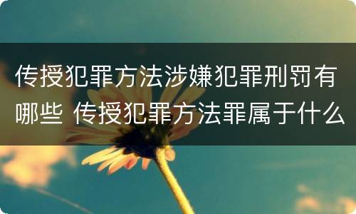 传授犯罪方法涉嫌犯罪刑罚有哪些 传授犯罪方法罪属于什么