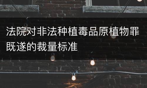 法院对非法种植毒品原植物罪既遂的裁量标准