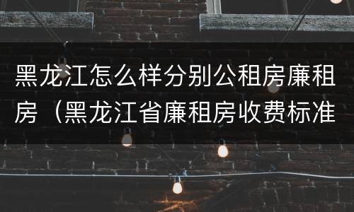 黑龙江怎么样分别公租房廉租房（黑龙江省廉租房收费标准是多少）