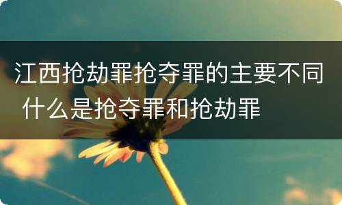 江西抢劫罪抢夺罪的主要不同 什么是抢夺罪和抢劫罪