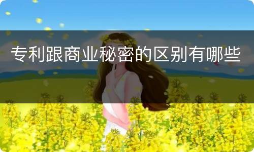 专利跟商业秘密的区别有哪些