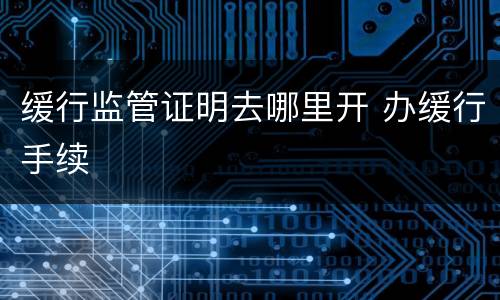缓行监管证明去哪里开 办缓行手续