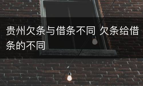 贵州欠条与借条不同 欠条给借条的不同