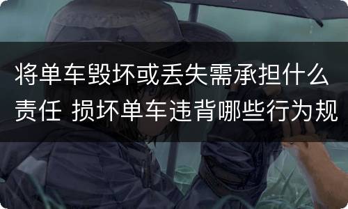 将单车毁坏或丢失需承担什么责任 损坏单车违背哪些行为规范