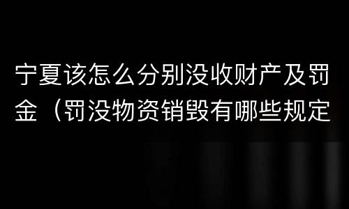 宁夏该怎么分别没收财产及罚金（罚没物资销毁有哪些规定）