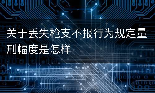 关于丢失枪支不报行为规定量刑幅度是怎样