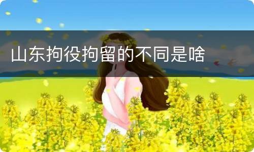 山东拘役拘留的不同是啥