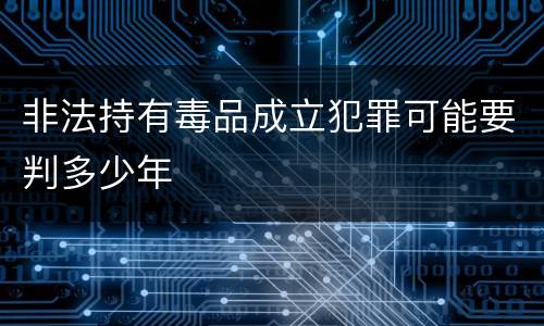 非法持有毒品成立犯罪可能要判多少年