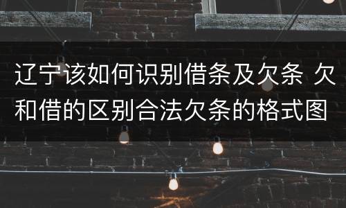 辽宁该如何识别借条及欠条 欠和借的区别合法欠条的格式图片