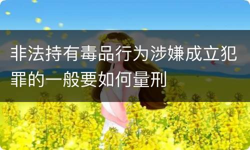 非法持有毒品行为涉嫌成立犯罪的一般要如何量刑
