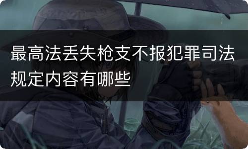 最高法丢失枪支不报犯罪司法规定内容有哪些