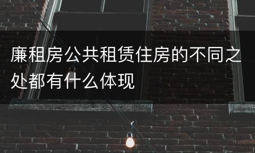 廉租房公共租赁住房的不同之处都有什么体现