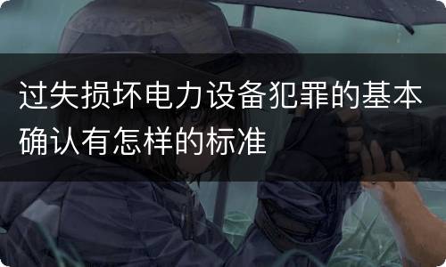 过失损坏电力设备犯罪的基本确认有怎样的标准