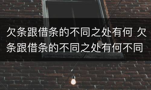 欠条跟借条的不同之处有何 欠条跟借条的不同之处有何不同